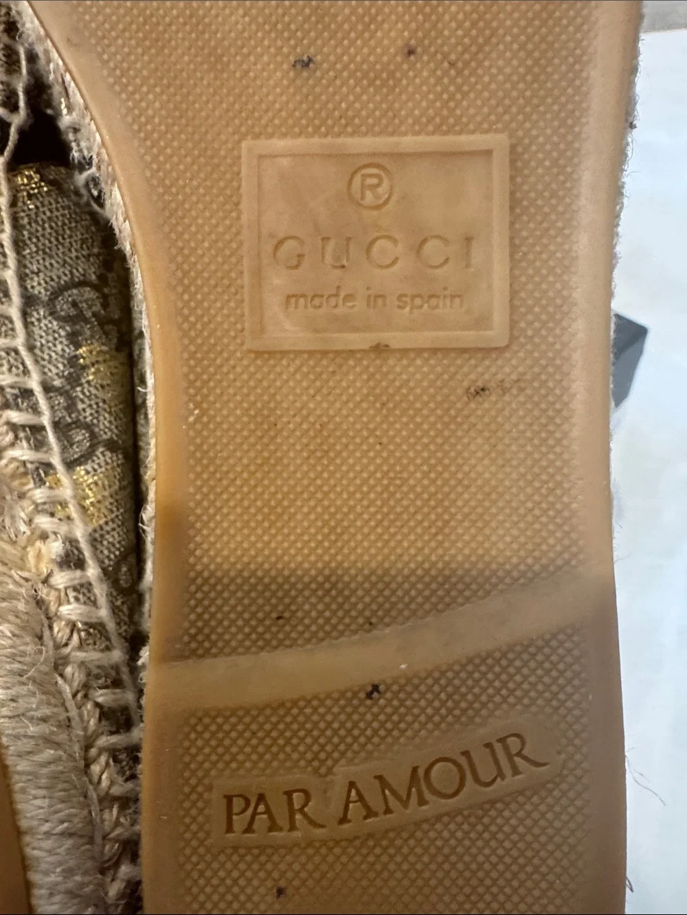 Authentic Gucci GG Supreme Bee Espadrilles